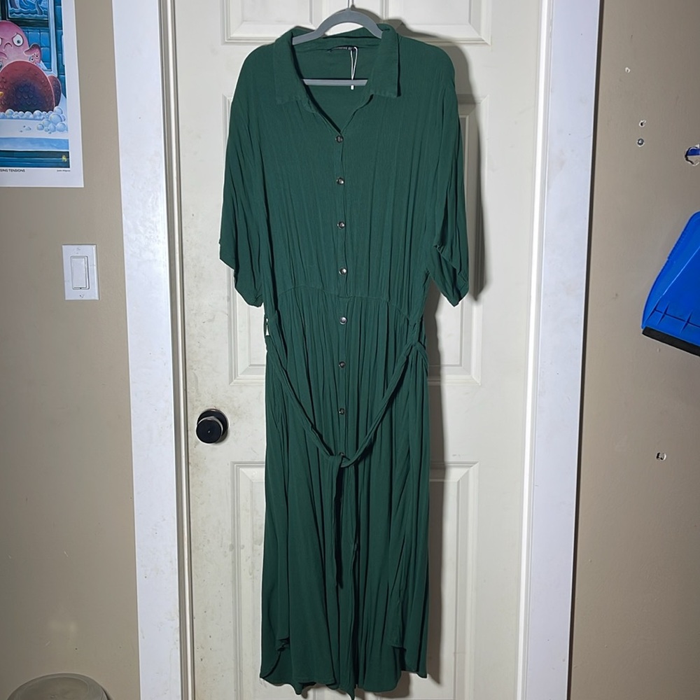 Bloom chic floor length short sleeve dress